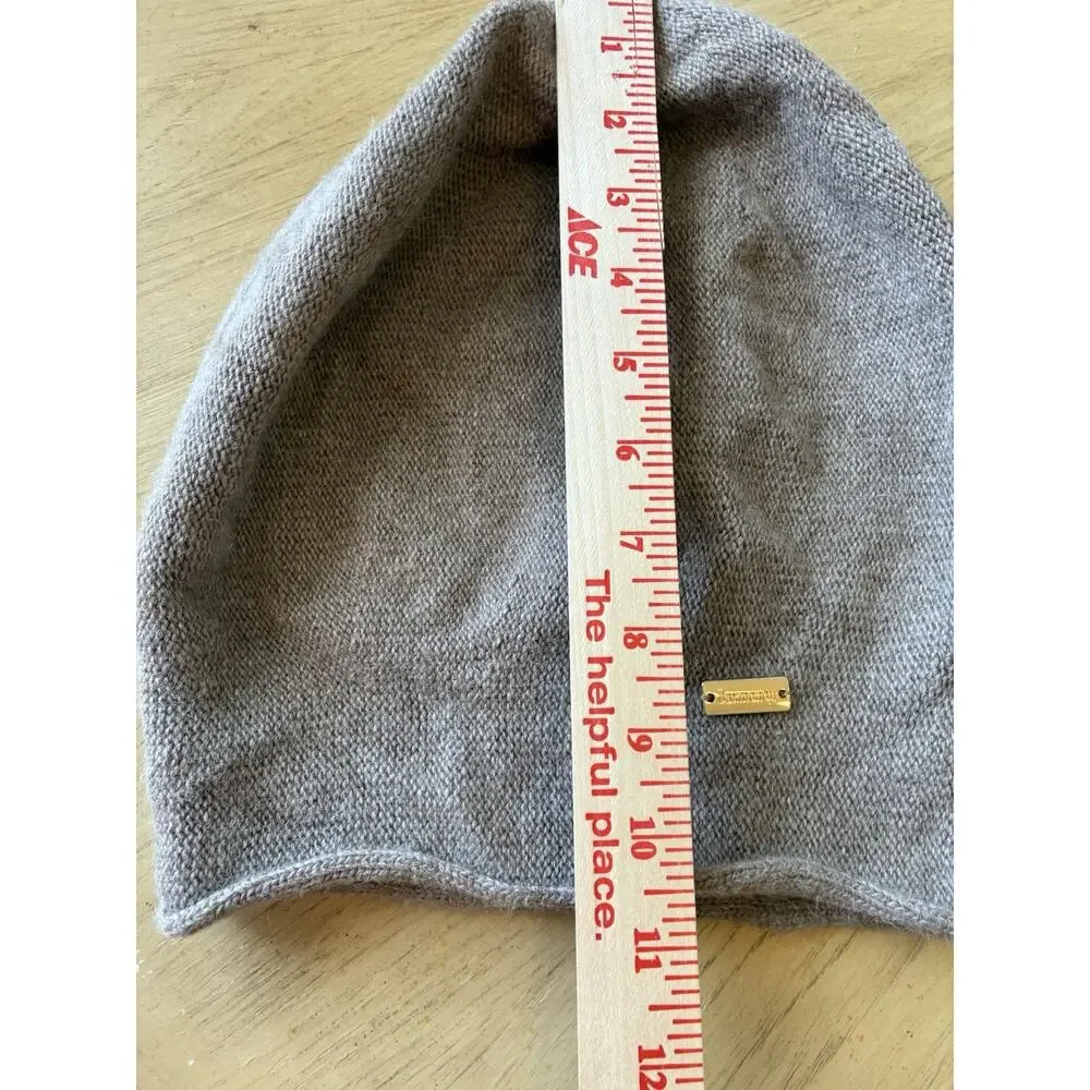jaxmonoy Cashmere Slouchy Knit Beanie Beige Tan Hat Womens Winter Soft Warm